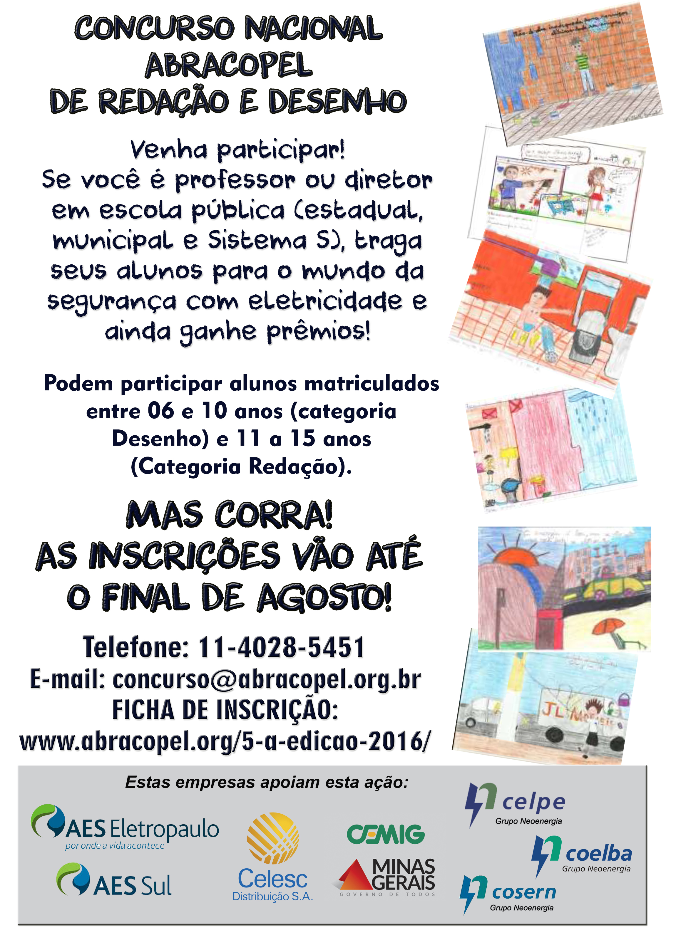 Concurso de Redação e Desenho inscrições terminam este mês